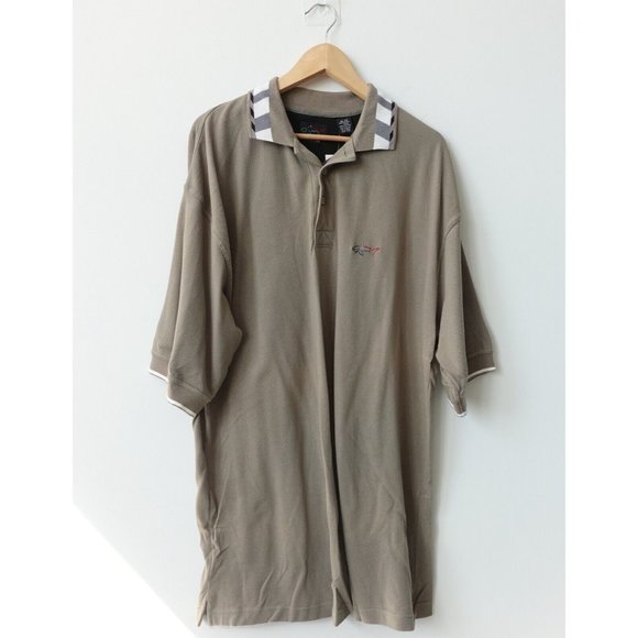 Greg‎ Norman Shirt Mens XL Khaki Cotton Polo Golf Casual Logo Sports NWT - Picture 1 of 9